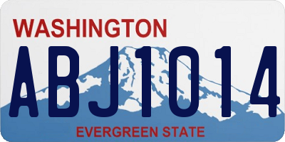 WA license plate ABJ1014