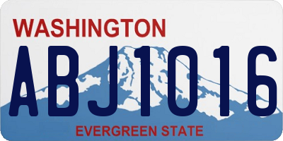 WA license plate ABJ1016