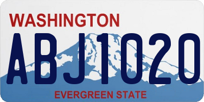 WA license plate ABJ1020