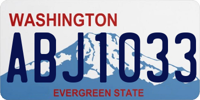 WA license plate ABJ1033