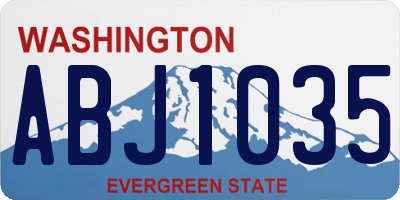 WA license plate ABJ1035