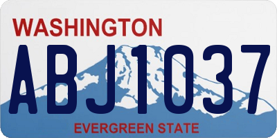 WA license plate ABJ1037