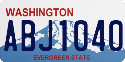 WA license plate ABJ1040