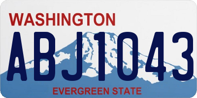 WA license plate ABJ1043