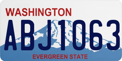 WA license plate ABJ1063