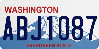 WA license plate ABJ1087