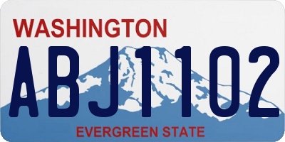 WA license plate ABJ1102