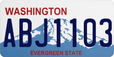 WA license plate ABJ1103