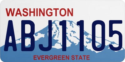 WA license plate ABJ1105
