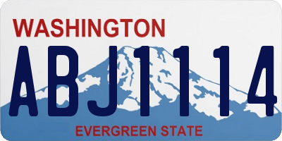 WA license plate ABJ1114
