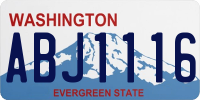WA license plate ABJ1116