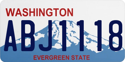 WA license plate ABJ1118