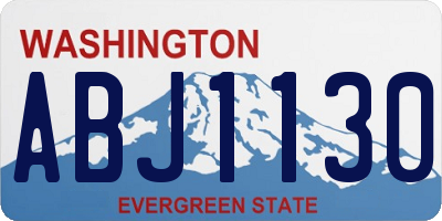 WA license plate ABJ1130