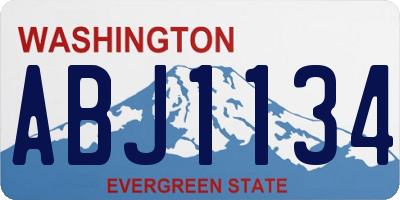 WA license plate ABJ1134