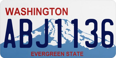 WA license plate ABJ1136