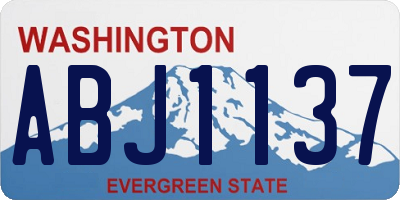 WA license plate ABJ1137