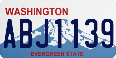 WA license plate ABJ1139
