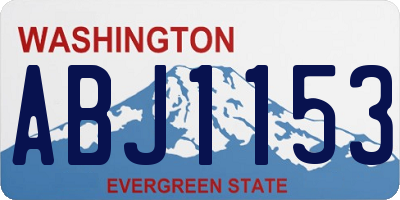 WA license plate ABJ1153