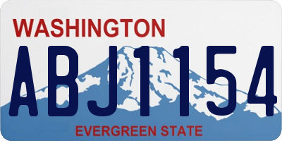 WA license plate ABJ1154