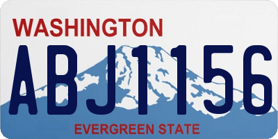WA license plate ABJ1156