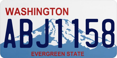 WA license plate ABJ1158