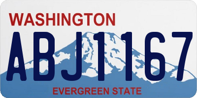 WA license plate ABJ1167