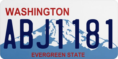 WA license plate ABJ1181