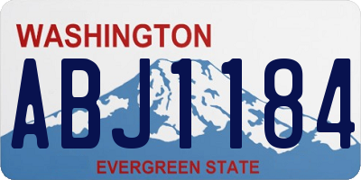 WA license plate ABJ1184