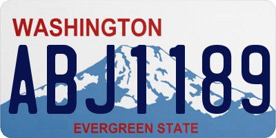 WA license plate ABJ1189