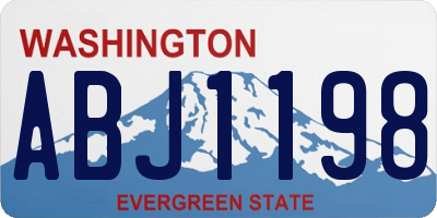 WA license plate ABJ1198
