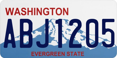 WA license plate ABJ1205