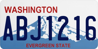 WA license plate ABJ1216