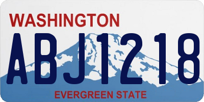 WA license plate ABJ1218