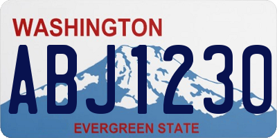 WA license plate ABJ1230