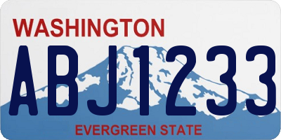 WA license plate ABJ1233