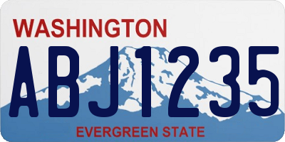 WA license plate ABJ1235