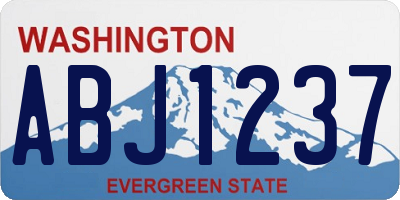 WA license plate ABJ1237