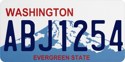 WA license plate ABJ1254