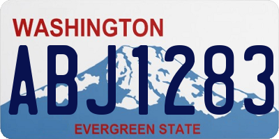 WA license plate ABJ1283