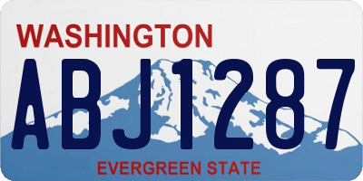 WA license plate ABJ1287