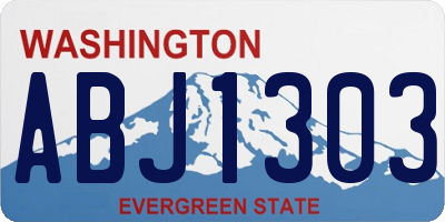 WA license plate ABJ1303