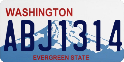 WA license plate ABJ1314
