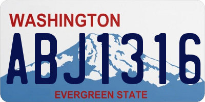 WA license plate ABJ1316
