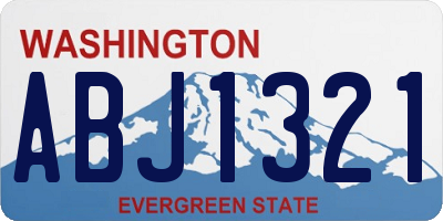 WA license plate ABJ1321