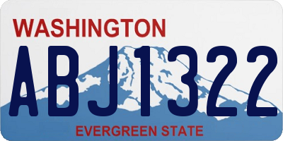 WA license plate ABJ1322