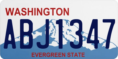 WA license plate ABJ1347