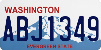 WA license plate ABJ1349