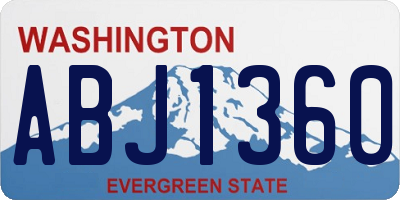WA license plate ABJ1360