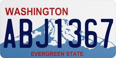 WA license plate ABJ1367