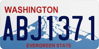 WA license plate ABJ1371